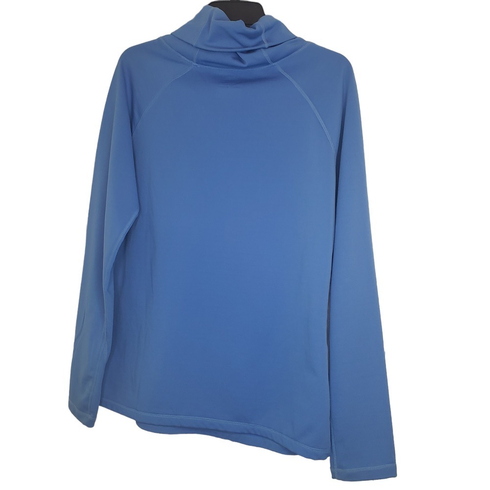 White Sierra Blue Pullover Active Top Turtleneck Pull String Thumb Large‎